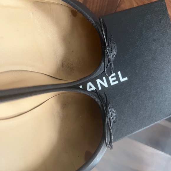 Chanel Ballet Flats Patent Black Lamb Skin 39.5 - Picture 7 of 7